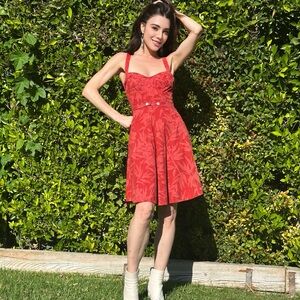 RRL Double RL Ralph Lauren Dress Womens xs Vintage Floral Print  Pinup Red